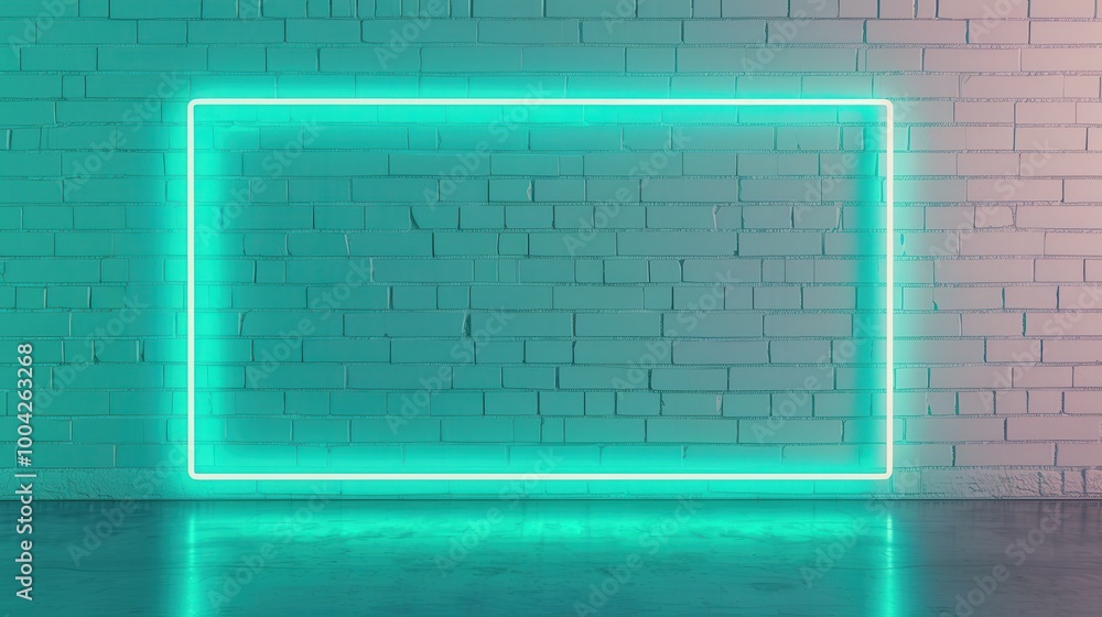 Turquoise Neon Frame Sign, vibrant turquoise glow, sparkling neon effect, dynamic design, playful ambiance, ideal for modern decor or lively events Turquoise Neon Frame Sign, vibrant turquoise glow, sparkling neon effect, dynamic design, playful ambiance, ideal for modern decor or lively events