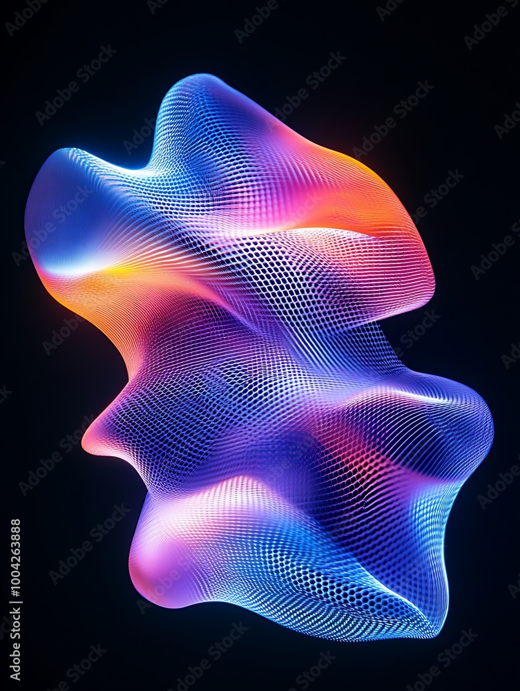 Abstract colorful wave design on a black background, perfect for modern art projects. A minimalist poster in metallic and chrome gradient style. Abstract colorful wave design on a black background, perfect for modern art projects. A minimalist poster in metallic and chrome gradient style.