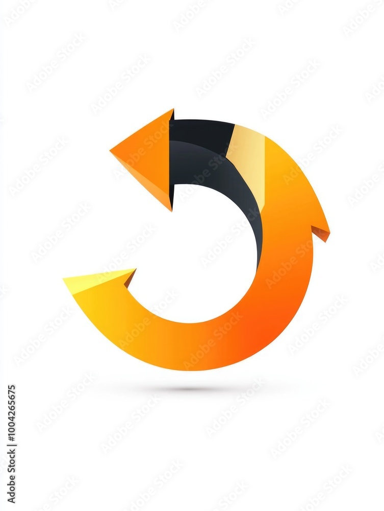 Modern logo for recycling with arrows in a circle forming an arrow cycle. Modern logo for recycling with arrows in a circle forming an arrow cycle.