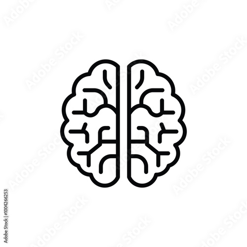 Brain icon logo design template isolated illustration