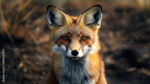 Portrait of young fox