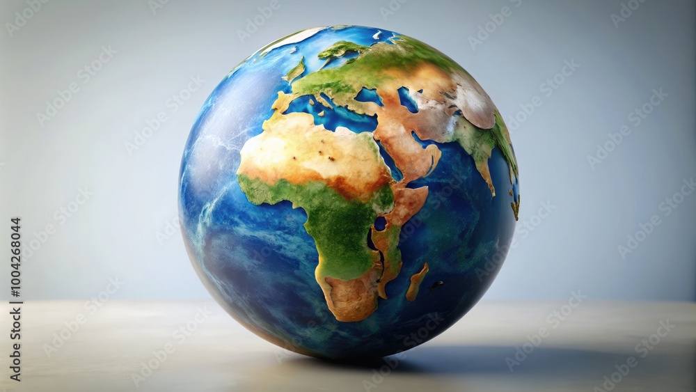 Fototapeta premium Detailed PNG Earth Sphere Globe with Rich Colors Ideal for Educational and Creative Projects