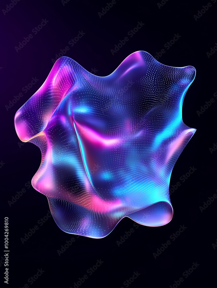 Abstract colorful wave with glowing lights on a dark background, perfect for modern digital art backgrounds. A minimalist poster in metallic and chrome gradient style. Abstract colorful wave with glowing lights on a dark background, perfect for modern digital art backgrounds. A minimalist poster in metallic and chrome gradient style.