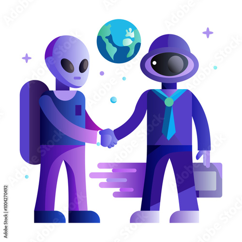 Astrobiologist icon in flat style 