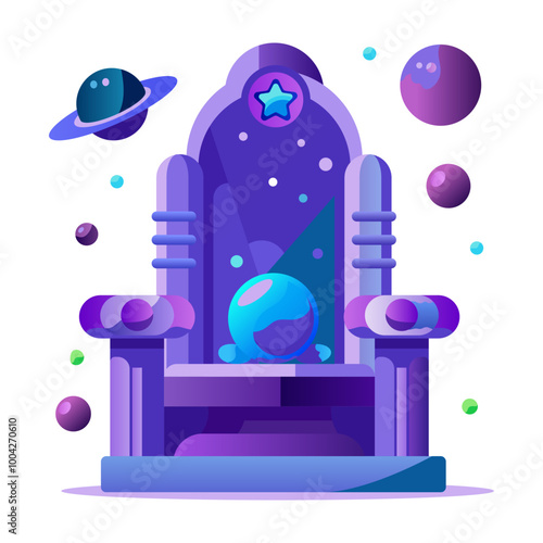 A flat style icon of alien throne 