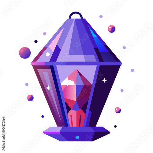 A flat style icon of space crystals