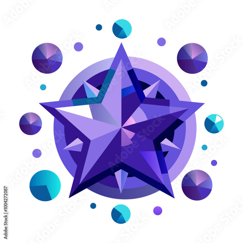 Star icon in flat style