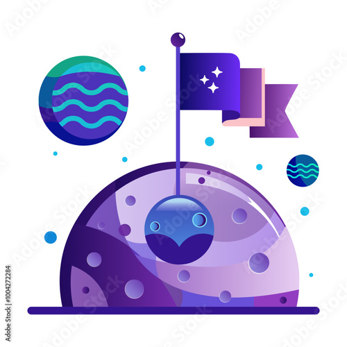 A flat style icon of observatory