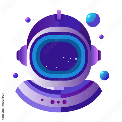 Astronaut helmet icon in flat style 