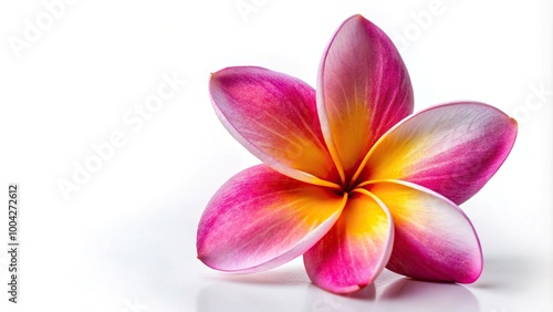 Photo of frangipani flower on white background