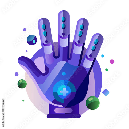 A flat style icon of smart glove 