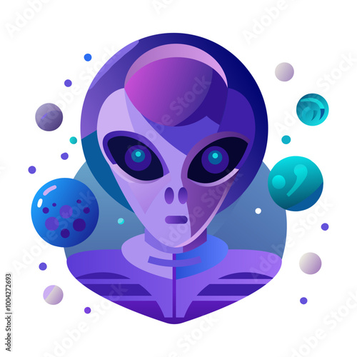 Astrobiologist icon in flat style 