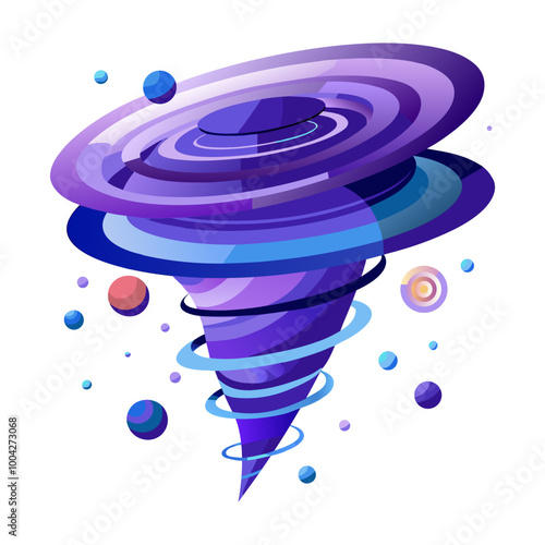 A flat style icon of a planet in space 