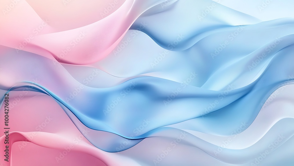Obraz premium Abstract blue and pink flowing waves.
