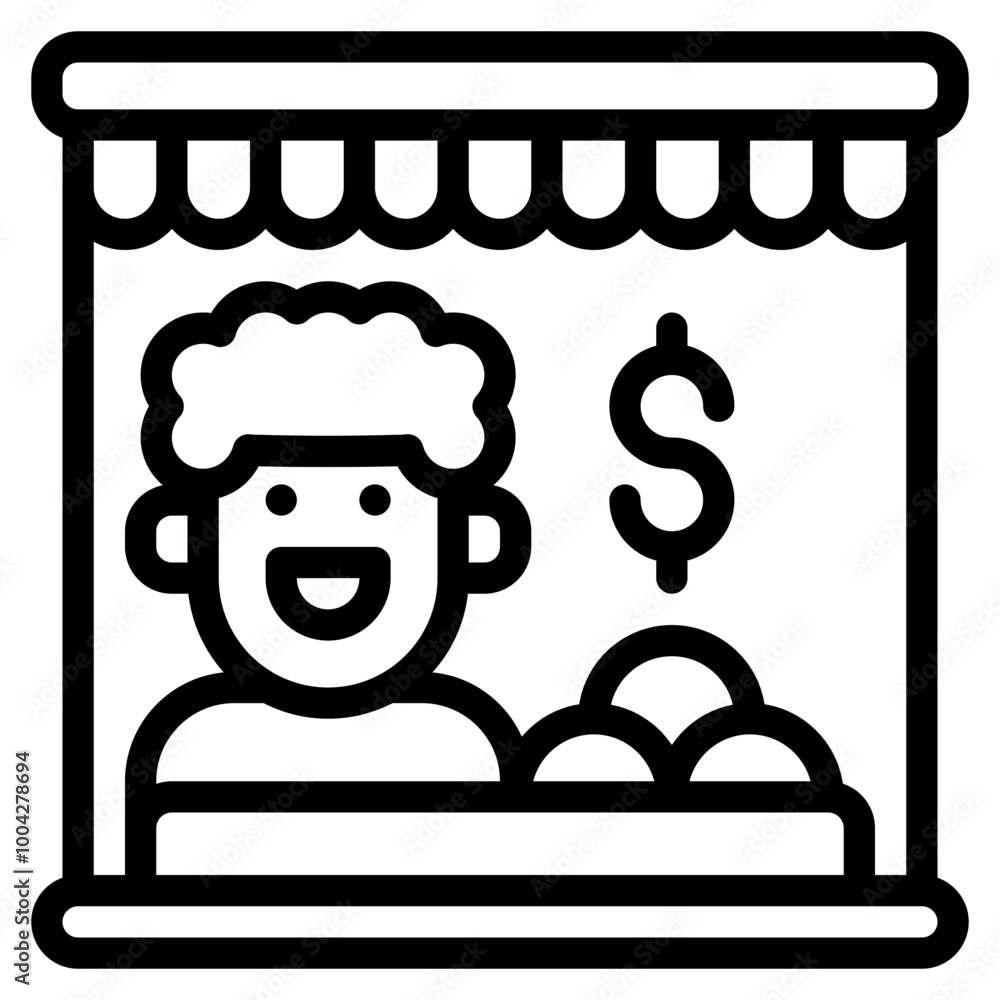 bazaar outline icon and illustration bazaar outline icon and illustration