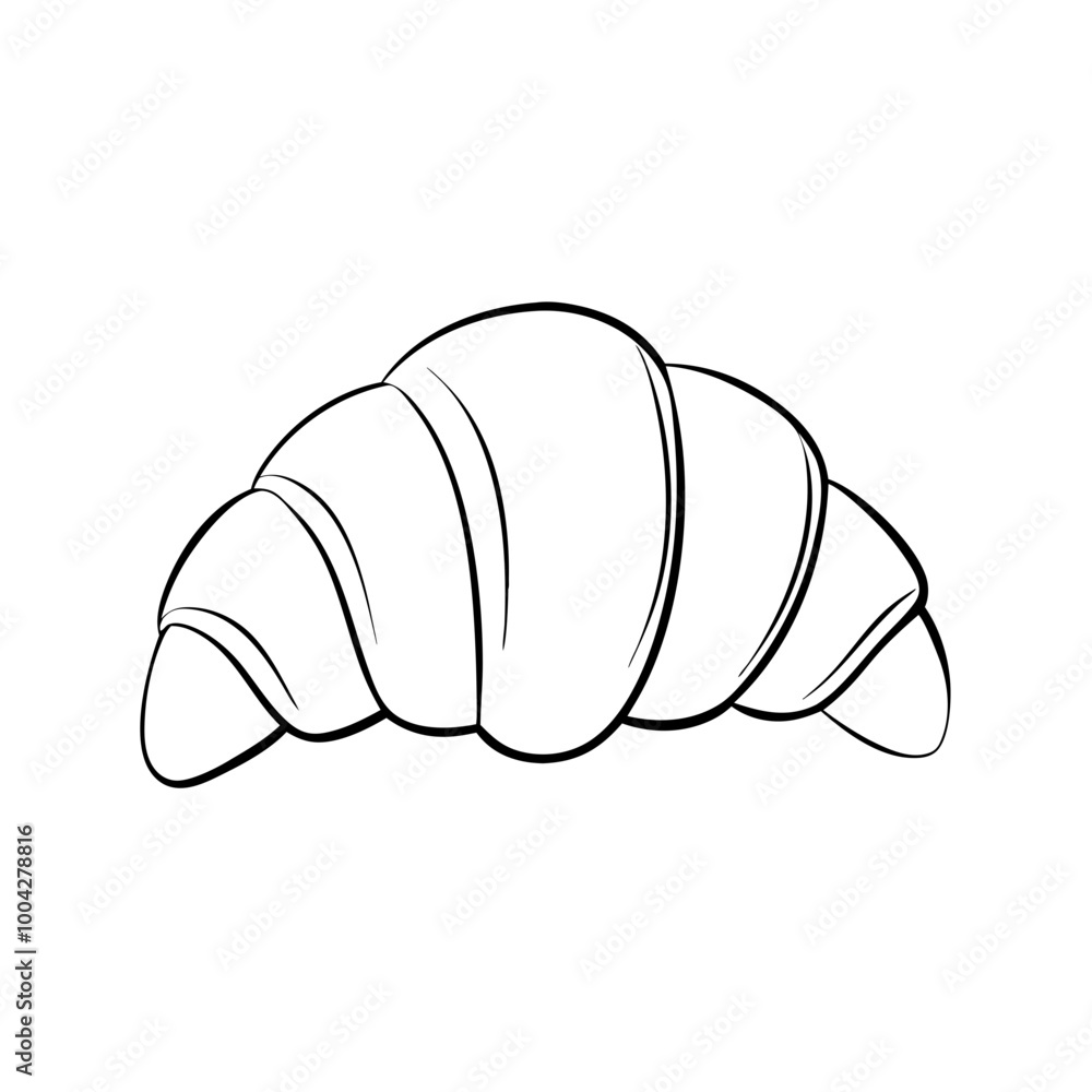 Croissant icon in simple black and white line art Croissant icon in simple black and white line art