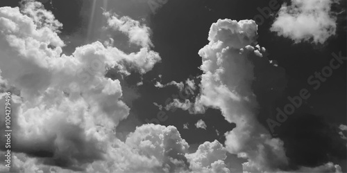 Black cloud and thunderstorm before rainy, Dramatic black clouds and dark sky.