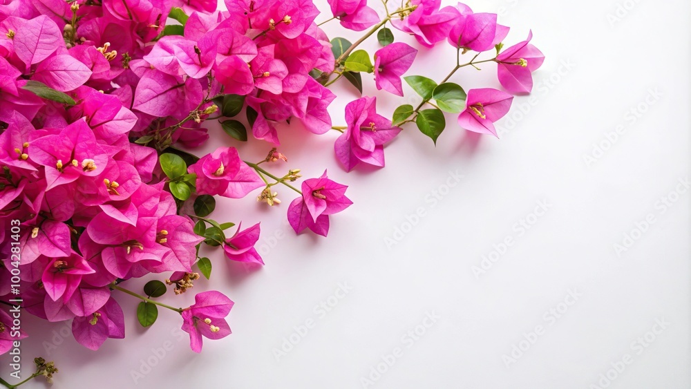 Pink bougainvillea flowers on white background Pink bougainvillea flowers on white background