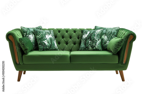 Green Couch With Pillows