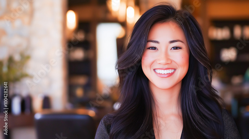 Wallpaper Mural Portrait of a Smiling Young Woman with Natural Beauty Torontodigital.ca