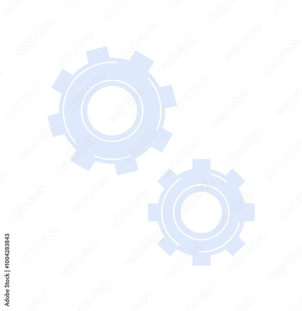 Light blue gears interlocking symbolizing mechanisms. Ideal for engineering technology teamwork cooperation machinery industry. Style is simple clean modern Light blue gears interlocking symbolizing mechanisms. Ideal for engineering technology teamwork cooperation machinery industry. Style is simple clean modern