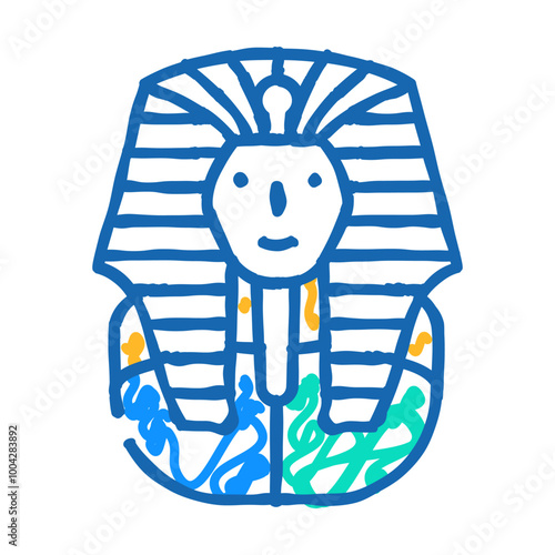 pharaoh egypt king doodle icon sketch vector. pharaoh egypt king sign. isolated symbol illustration