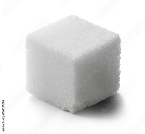 Heap of refined sugar cube on transparent background 