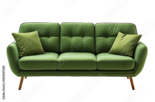 Green Couch With Pillows