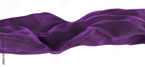 A close-up image of a flowing piece of purple fabric with a smooth