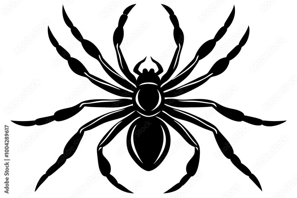 black and whiteSpider silhouette vector on white background black and whiteSpider silhouette vector on white background