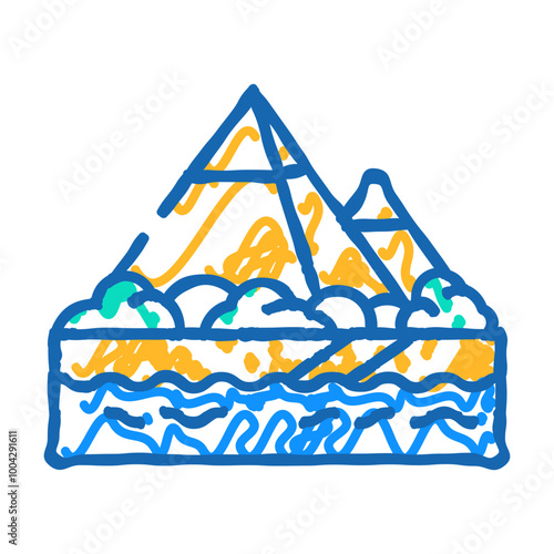 nile river doodle icon sketch vector. nile river sign. isolated symbol illustration