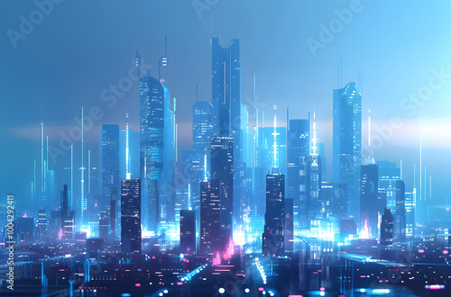 Wallpaper Mural Smart city iot concept map Torontodigital.ca