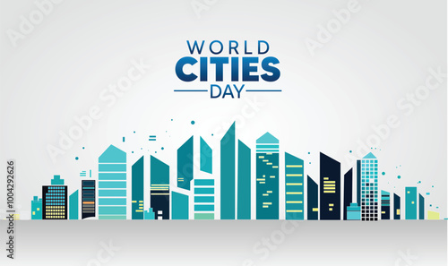 World Cities Day October 31 vector poster