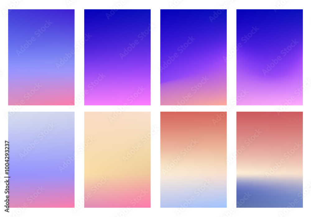 Set of abstract pink violet magenta soft blur gradient color vector background design Set of abstract pink violet magenta soft blur gradient color vector background design