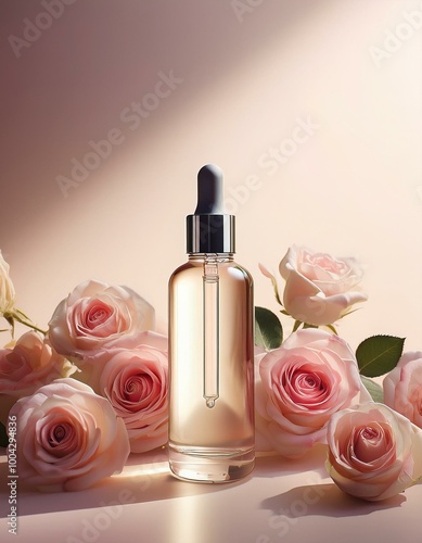 Rose scented serum bottle