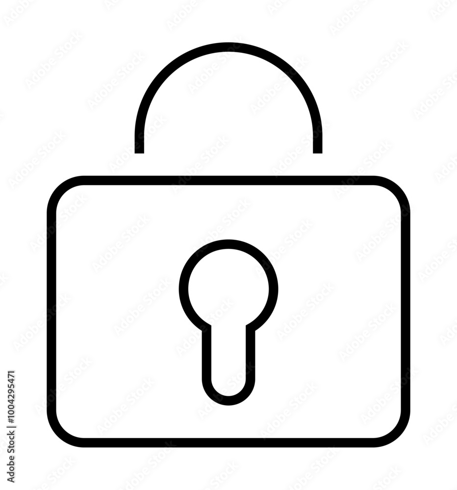 Black and white lock with a keyhole conveys security and privacy. Ideal for cybersecurity, privacy, digital protection, data encryption, secure access themes. Minimalist and clean style Black and white lock with a keyhole conveys security and privacy. Ideal for cybersecurity, privacy, digital protection, data encryption, secure access themes. Minimalist and clean style