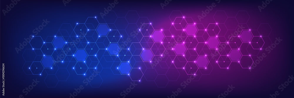 Vector illustration of hexagons pattern. Geometric abstract background with simple hexagonal elements. Creative idea for medical, technology or science design Vector illustration of hexagons pattern. Geometric abstract background with simple hexagonal elements. Creative idea for medical, technology or science design