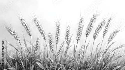 Wheat field with ripe ears under bright