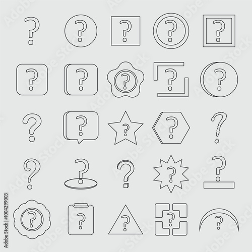 Sketsa collection of question mark icons with different shapes