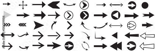 Arrow icon vector set with different kind of arrows. black arrow icon set. long arrow icon vector set. arrow icon set.
