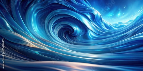 Blue Swirling Waves Abstract Background with Depth and Movement for Design Projects