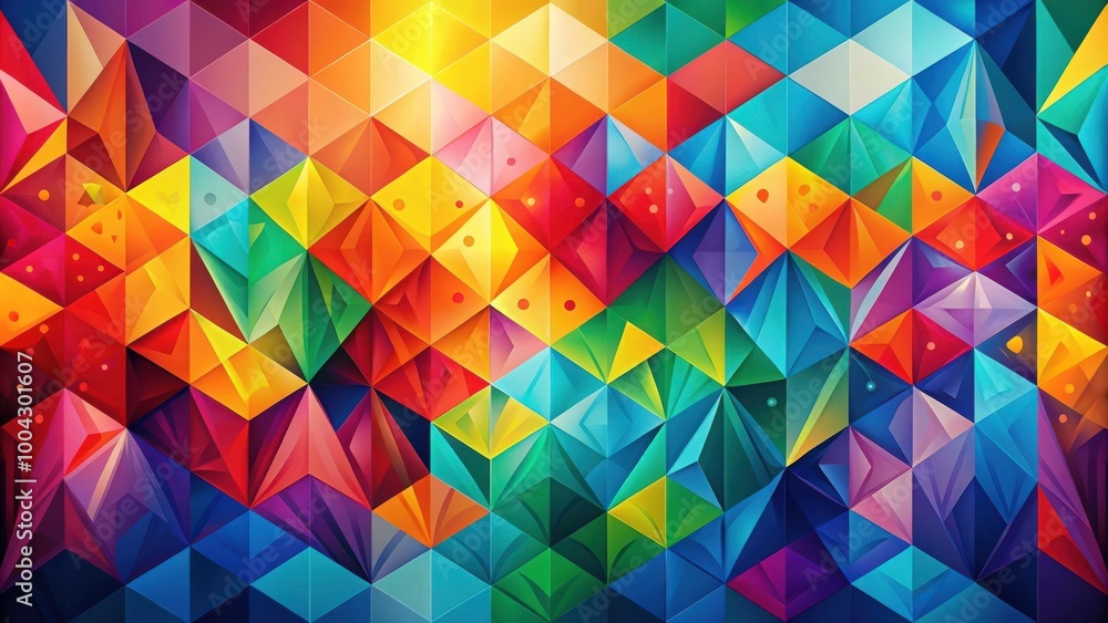 Vibrant abstract painting with colorful geometric shapes in modern art style Vibrant abstract painting with colorful geometric shapes in modern art style