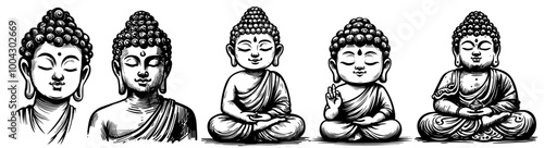 buddha portraits reflecting meditation and spiritual harmony