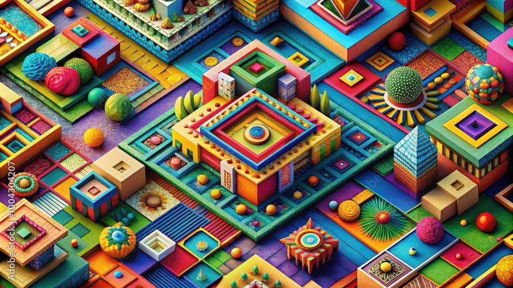 Fototapeta premium Innovative Creative Design Concept with Colorful Geometric Shapes and Abstract Patterns for Inspiration