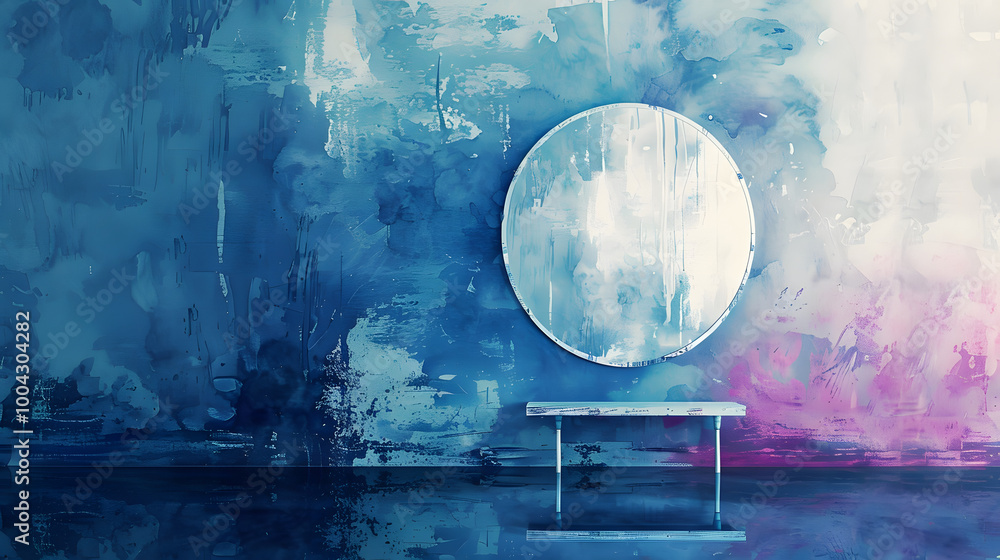 Obraz premium Mirror furniture Background watercolor