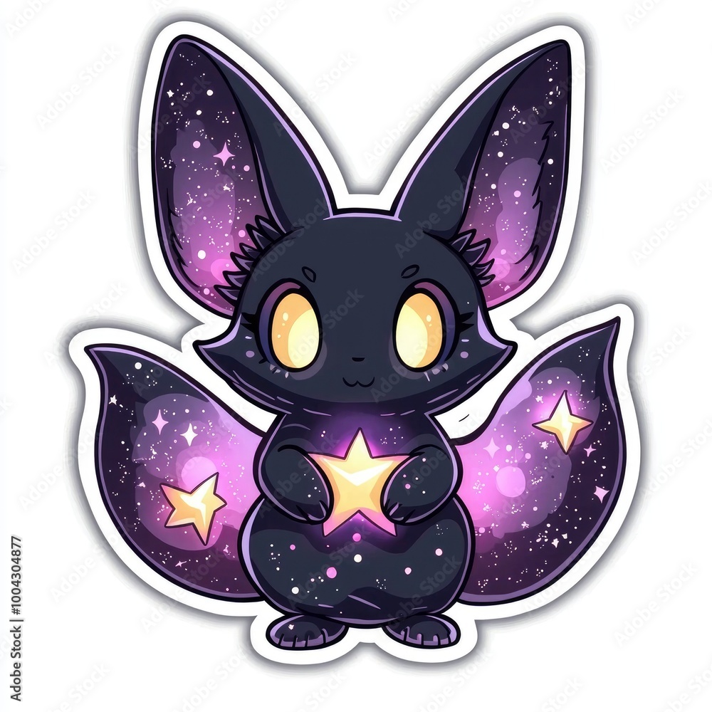 Cute Galaxy Fox Holding a Star Cute Galaxy Fox Holding a Star