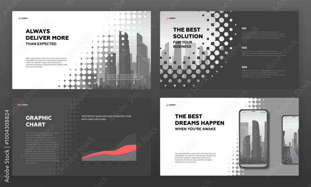 Fototapeta premium Business presentation template set. Use for presentation background, brochure design, website slider, landing page, annual report.