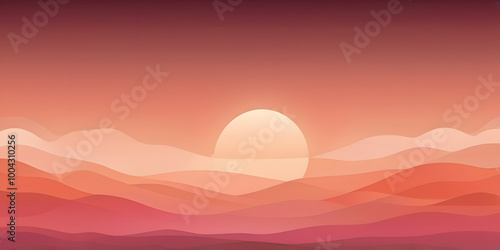 Sunset Over the Mountains: A breathtaking vista of rolling hills bathed in the warm glow of a setting sun, evoking a sense of tranquility and awe-inspiring beauty. 