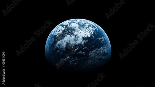 A stunning image of planet Earth against a black background, showcasing its intricate beauty and delicate ecosystems.