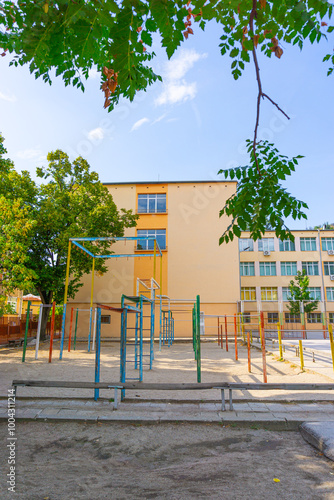 Calisthenics park inside a school yard